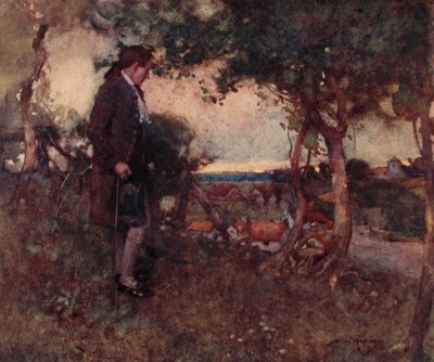 Illustrazione per Il villaggio abbandonato di Oliver Goldsmith (litografia a colori) da William Lee Hankey
