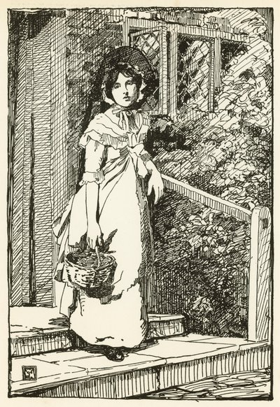 Illustrazione per Il villaggio abbandonato di Oliver Goldsmith (litografia a colori) da William Lee Hankey