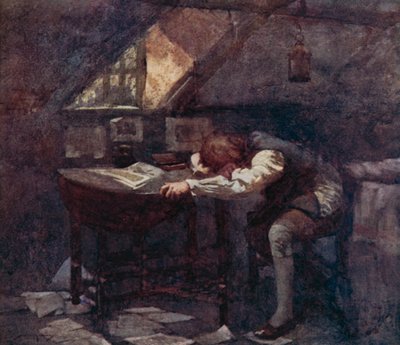 Illustrazione per Il villaggio abbandonato di Oliver Goldsmith (litografia a colori) da William Lee Hankey