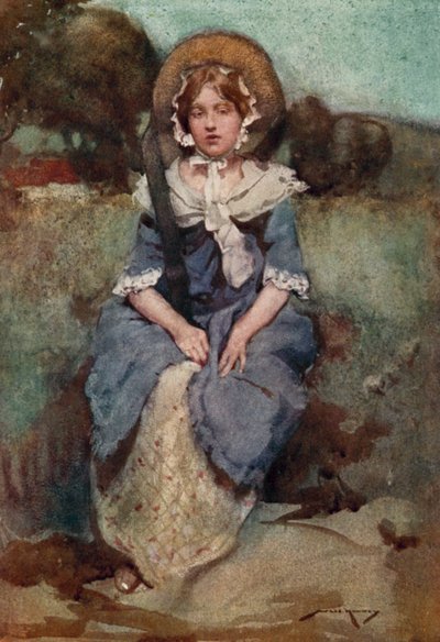 Illustrazione per Il villaggio abbandonato di Oliver Goldsmith (litografia a colori) da William Lee Hankey