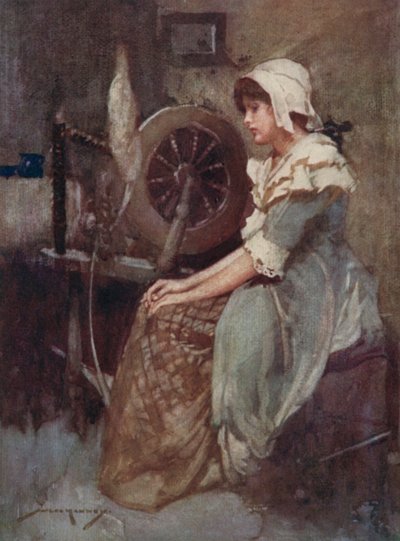 Illustrazione per Il villaggio abbandonato di Oliver Goldsmith (litografia a colori) da William Lee Hankey