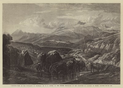 Mattina, vista nelle Highlands di Braemar, nella mostra invernale dell
