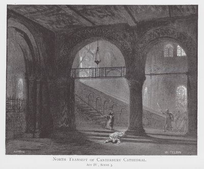 Transetto nord della Cattedrale di Canterbury da William Lewis (after) Telbin