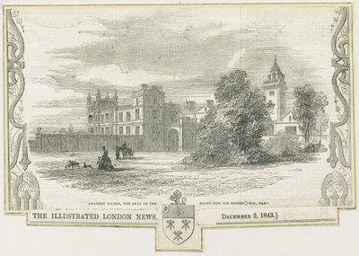 Draton Bassett - "Drayton Manor": incisione su legno, nd [c 1843] da William Linton