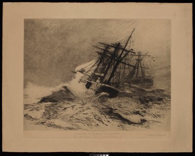 Fuga della H.M.S. Calliope dal porto di Apia, Samoa, il 16 marzo 1889 da William Lionel Wyllie