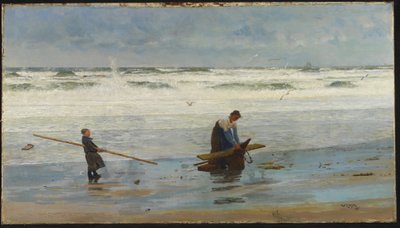 Raccolta di legna alla deriva, Olanda, 1877 da William Lionel Wyllie