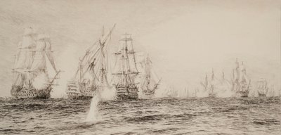 Navi, quattro alberi, impegnate in battaglia da William Lionel Wyllie