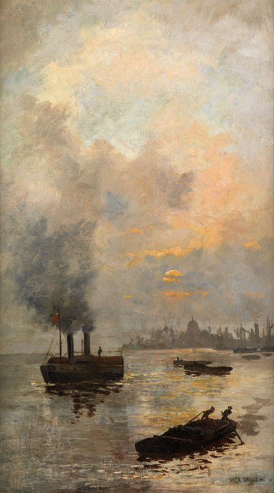 Tramonto sul Tamigi da William Lionel Wyllie
