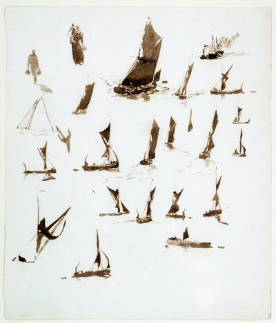 Studi di case galleggianti sul Tamigi (Inghilterra) da William Lionel Wyllie