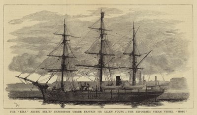 La spedizione di soccorso artico Eira sotto il capitano Sir Allen Young, la nave a vapore esplorativa Hope da William Lionel Wyllie