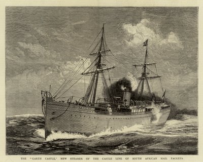 Il Garth Castle, nuovo piroscafo della Castle Line di pacchetti postali sudafricani da William Lionel Wyllie