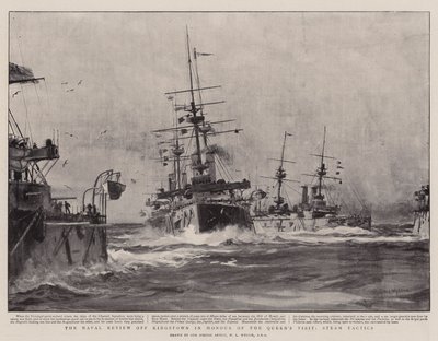 La rivista navale al largo di Kingstown in onore della visita della regina, tattiche a vapore da William Lionel Wyllie