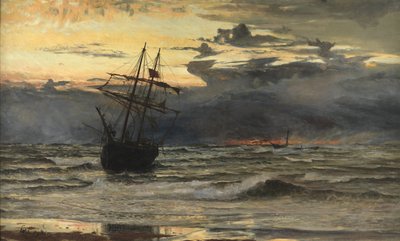 La spiaggia dopo una tempesta - Tempo, Alba da William Lionel Wyllie