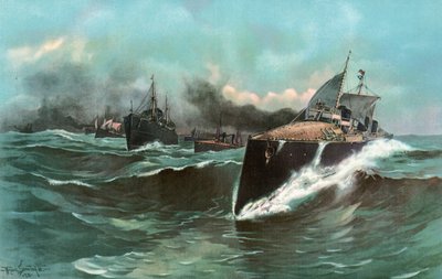 La flottiglia di torpediniere della Spagna in rotta dalle Canarie a Porto Rico da William Louis Jnr. Sonntag