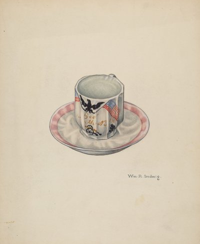 Tazza e piattino, c. 1940 da William Ludwig