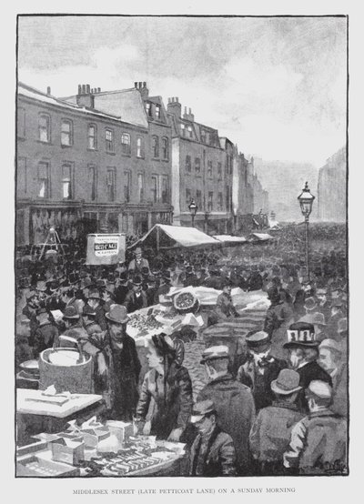 Middlesex Street, ex Petticoat Lane, di domenica mattina da William Luker
