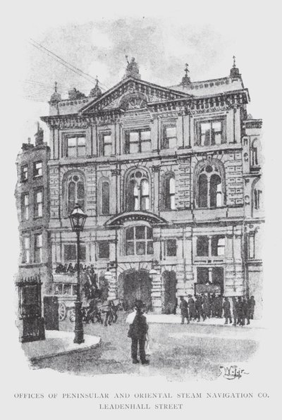 Uffici della Peninsular and Oriental Steam Navigation Co, Leadenhall Street da William Luker