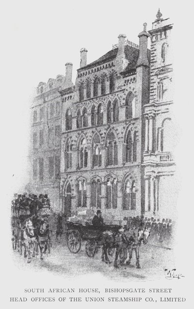 South African House, Bishopsgate Street, Sede centrale della Union Steamship Co, Limited da William Luker