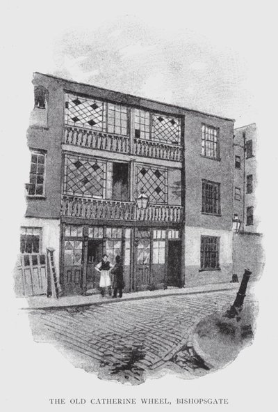 Il vecchio Catherine Wheel, Bishopsgate da William Luker