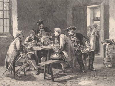 Soldati che giocano a carte, da Illustrated London News da William Luson Thomas