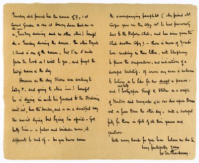 Lettera di William Makepeace Thackeray a TW Gibbs, 12 settembre 1851 da William Makepeace Thackeray