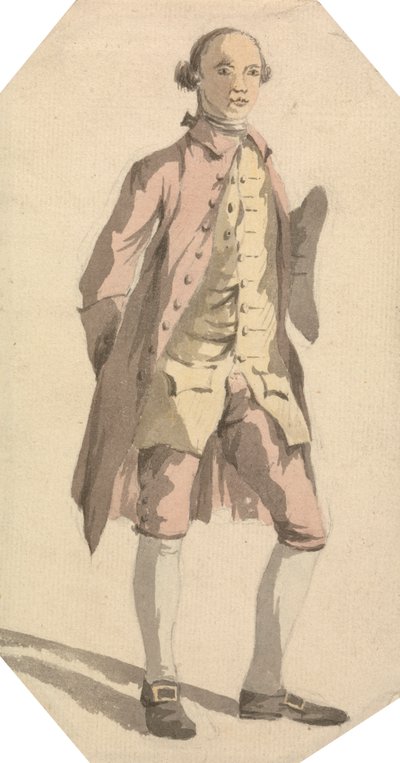 Uomo a figura intera con cappello tricorno sotto il braccio sinistro da William Marlow
