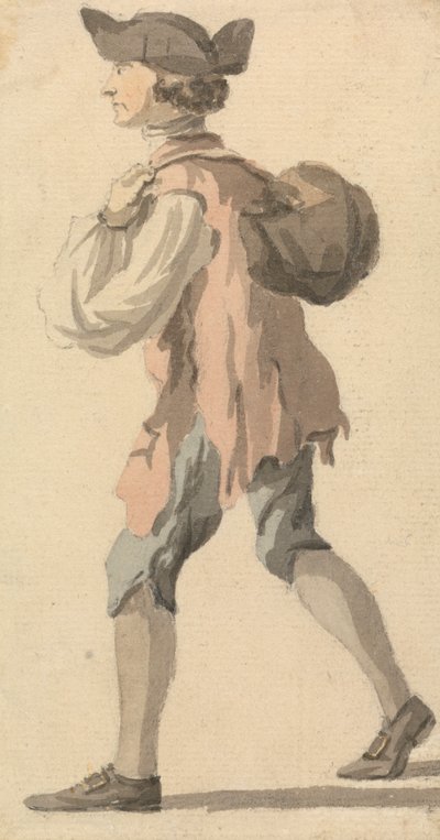 Uomo che porta un fagotto sulla schiena da William Marlow