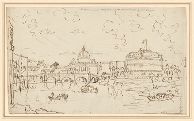 Il Tevere con San Pietro e Castel Sant