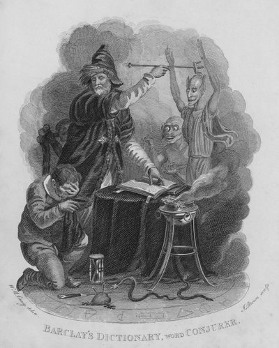 Barclays Dictionary, parola: Prestigiatore (incisione) da William Marshall (after) Craig