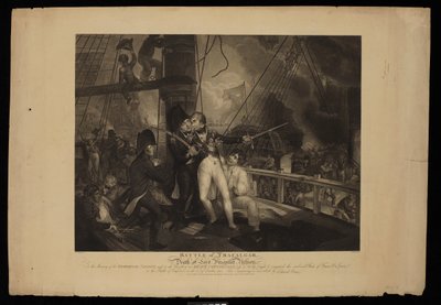 Battaglia di Trafalgar e morte di Lord Visconte Nelson da William Marshall (after) Craig