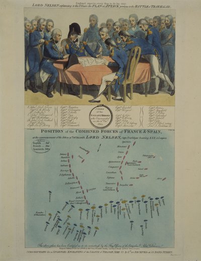 Nelson spiega il piano di battaglia di Trafalgar da William Marshall (after) Craig