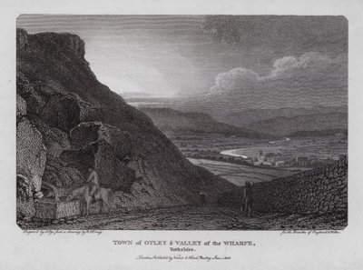 Città di Otley e Valle del Wharfe, Yorkshire (incisione) da William Marshall (after) Craig