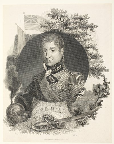 Tenente Generale Lord Hill KB, inc. Brown, pub. Kinnersley, 1815 da William Marshall Craig