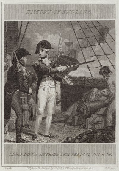 Lord Howe sconfigge i francesi da William Marshall Craig