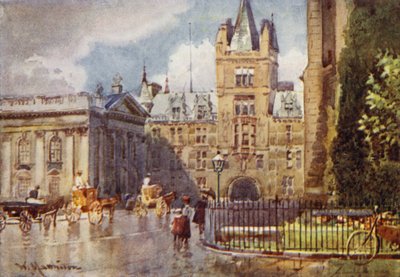 Caius College e la Senate House da St Marys Passage da William Matthison