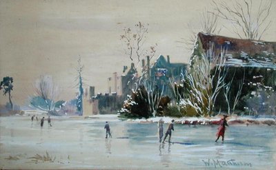 Pattinaggio al castello di Broughton da William Matthison