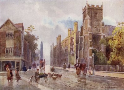 Chiesa di San Botolph e Corpus College dai Gradini del Pitt Press, Trumpington Street da William Matthison