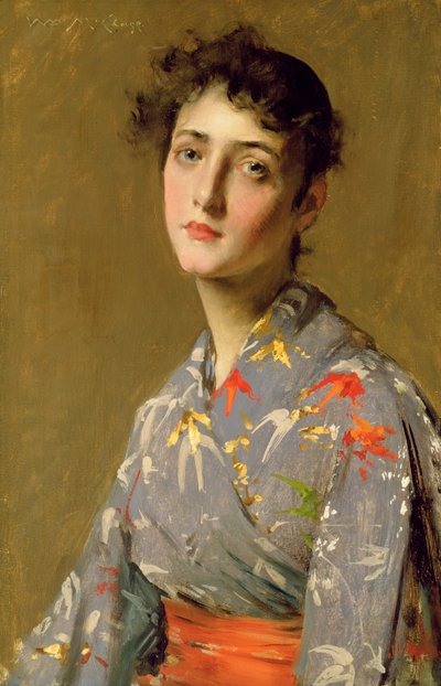 Ragazza in costume giapponese, c.1888 da William Merritt Chase