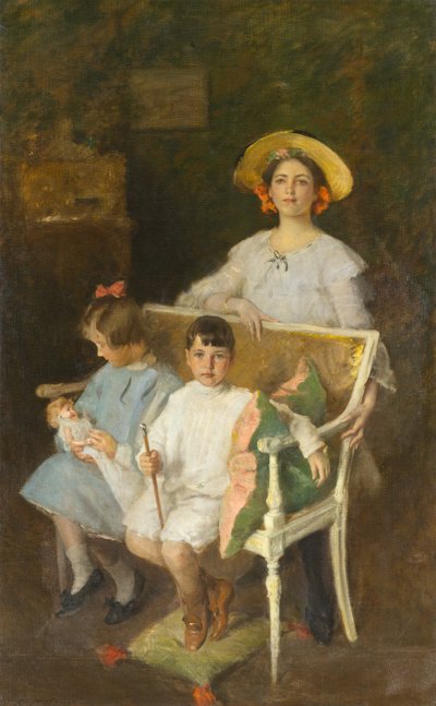 Gruppo di ritratti (Dorothy, Helen e Bob), c.1904 (olio su tela) da William Merritt Chase