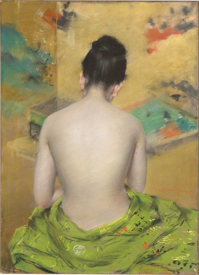 Studio di colore della carne e oro da William Merritt Chase