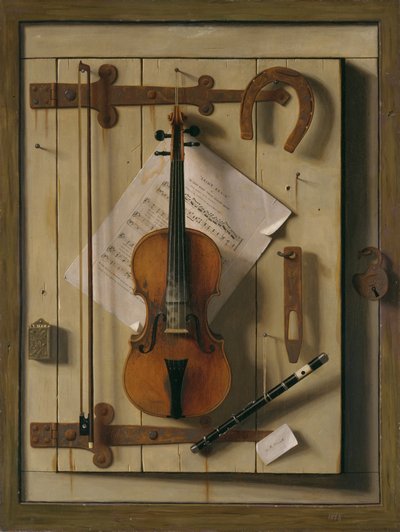 Natura morta, violino e musica da William Michael Harnett