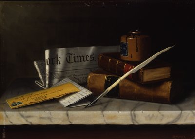 Natura morta con lettera a Mr. Clarke, 1879 da William Michael Harnett