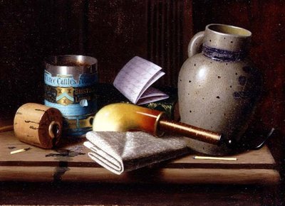 Natura morta con tabacco Three Castles da William Michael Harnett