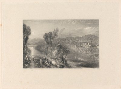 Abbotsford dalla riva nord del Tweed da William Miller