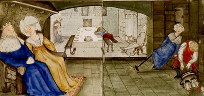 Sedici piastrelle formano otto illustrazioni della fiaba 