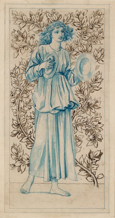 Una donna che suona i cembali, fine 19° secolo da William Morris