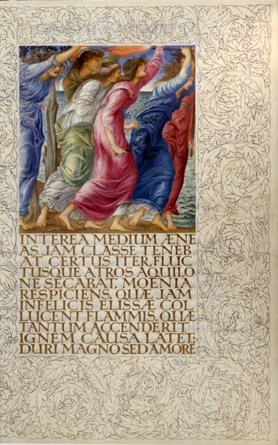Navi in fiamme, illustrazione da "Venere e Enea", apertura del Libro I dell