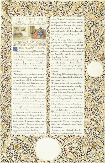 Manoscritto calligrafico e illuminato, c.1871-1873 da William Morris