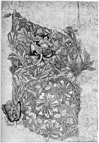 Motivo di caprifoglio stampato su lino, 1883 1934 da William Morris