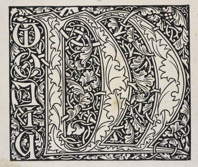 Iniziale, bianco e nero da William Morris